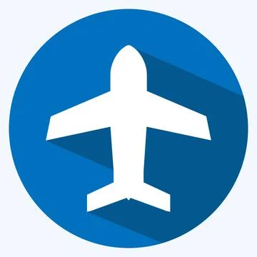 Icon Airplane mode. suitable for Mobile Apps symbol. long shadow style. simpl Illustrazione stock