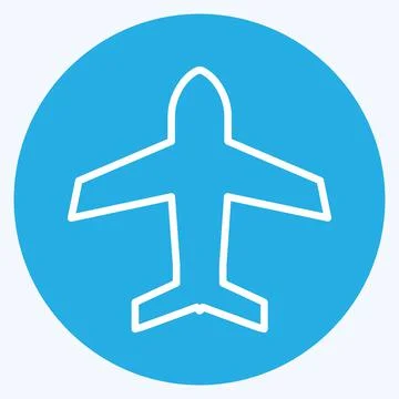 Icon Airplane mode. suitable for Mobile Apps symbol. blue eyes style. simple  Illustrazione stock