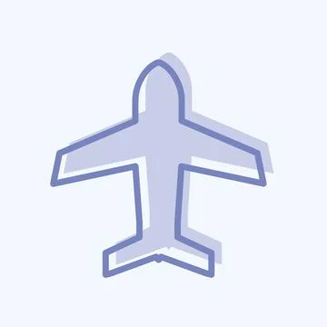Icon Airplane mode. suitable for Mobile Apps symbol. two tone style. simple d Illustrazione stock