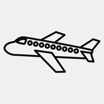 Icon airplane. Transportation elements. Icons in line style. Good for print.. Stock Illustration