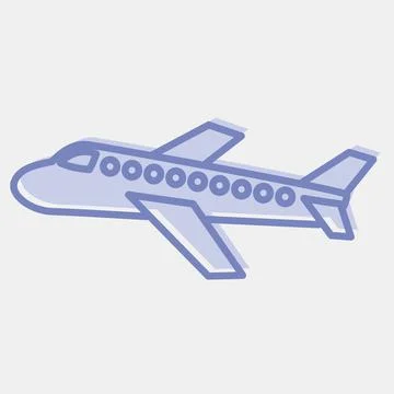 Icon airplane. Transportation elements. Icons in two tone style. Good for p.. Illustrazione stock