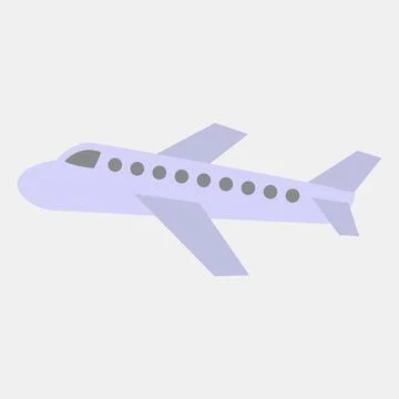 Icon airplane. Transportation elements. Icons in flat style. Good for print.. Stock Illustration