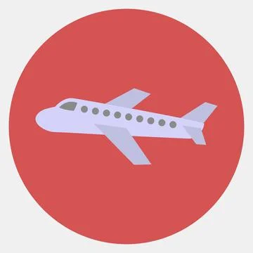Icon airplane. Transportation elements. Icons in color mate style. Good for.. Stock Illustration