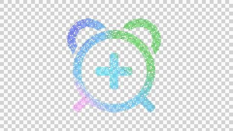 Icon alarm plus is made up of LED square shapes. There are bright diodes and 스톡 일러스트