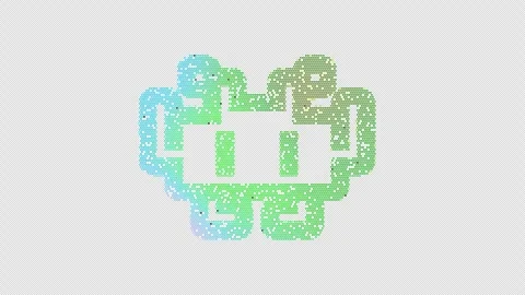 Icon alien monster is made up of LED square shapes that shimmer and flicker. Stock Footage 296215545