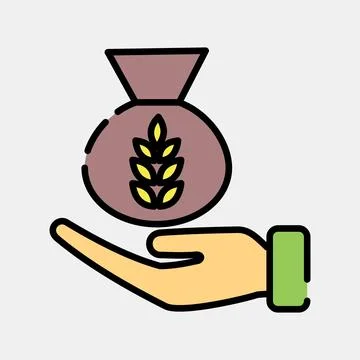 Icon alms. Islamic elements of Ramadhan, Eid Al Fitr, Eid Al Adha. Icons in.. Stock Illustration