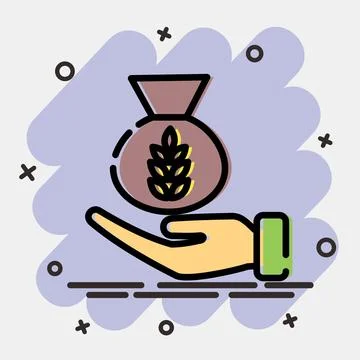 Icon alms. Islamic elements of Ramadhan, Eid Al Fitr, Eid Al Adha. Icons in.. Stock Illustration