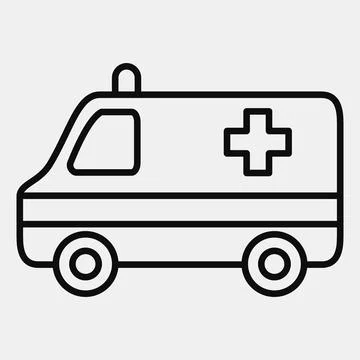 Icon ambulance. Transportation elements. Icons in line style. Good for prin.. イラスト素材