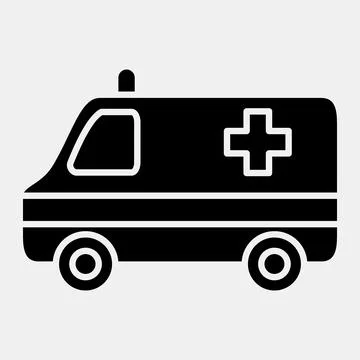 Icon ambulance. Transportation elements. Icons in glyph style. Good for pri.. Stock Illustration