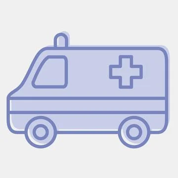 Icon ambulance. Transportation elements. Icons in two tone style. Good for .. イラスト素材