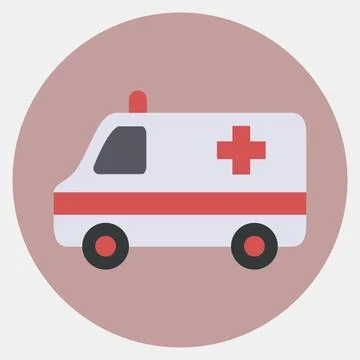 Icon ambulance. Transportation elements. Icons in color mate style. Good fo.. Stockillustratie