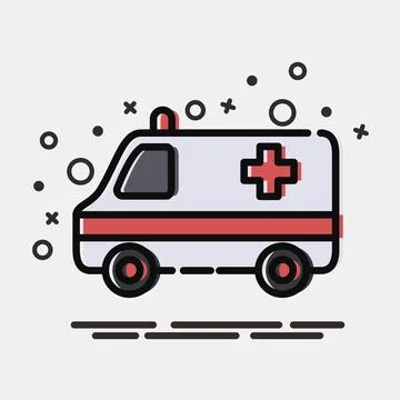 Icon ambulance. Transportation elements. Icons in MBE style. Good for print.. Stock Illustration