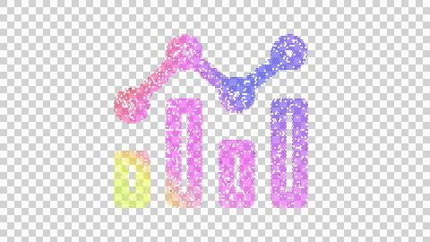 Icon analytics is made up of LED square shapes. There are bright diodes and Stock Illustration