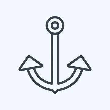 Icon Anchor 2. suitable for Sea symbol. line style. simple design editable. d Illustrazione stock