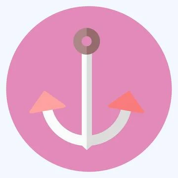 Icon Anchor 2. suitable for Sea symbol. flat style. simple design editable. d Illustrazione stock