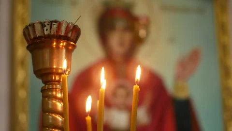 Icon and candles Stock Footage 241243175