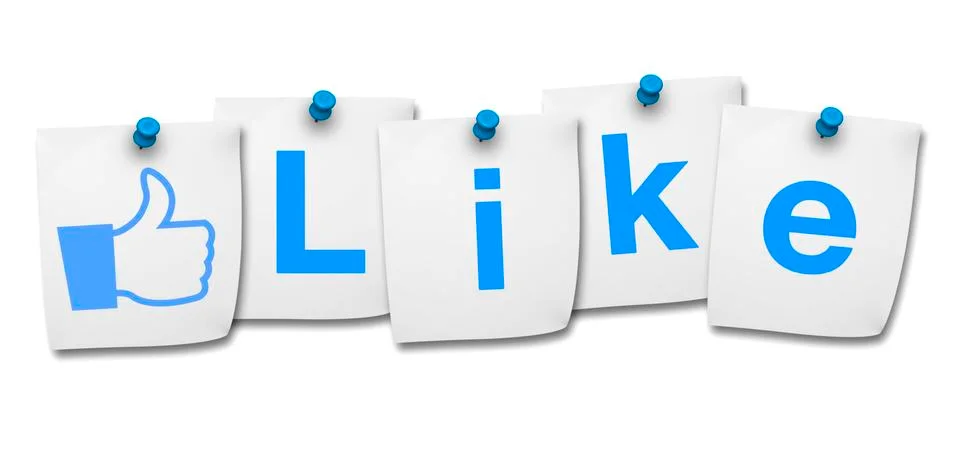 Like icon and word on post it Illustrazione stock