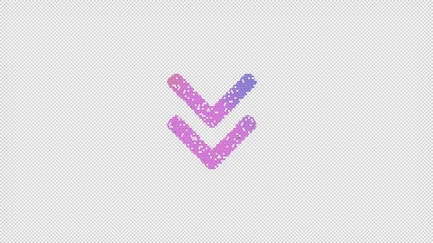 Icon Angle double down is made up of LED square shapes that shimmer and flicker. Stock Footage 290927493