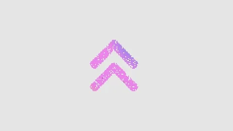 Icon angle double up is made up of LED square shapes that shimmer and flicker. Vídeos de archivo 290910488