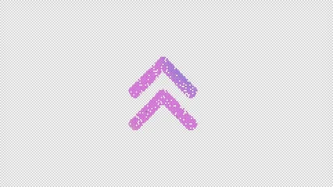 Icon angle double up is made up of LED square shapes that shimmer and flicker. Stock Footage 290927472