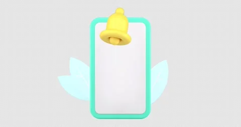 Icon animation with alpha channel of Mobile Notification Bell Stock Footage 274338098