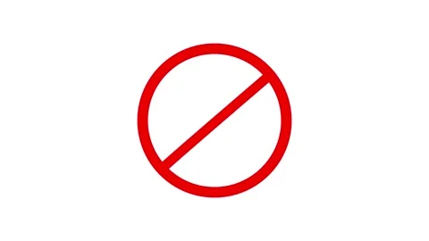 Icon animation video with prohibition circle sign symbolizing restriction w.. Stock Footage 336977919