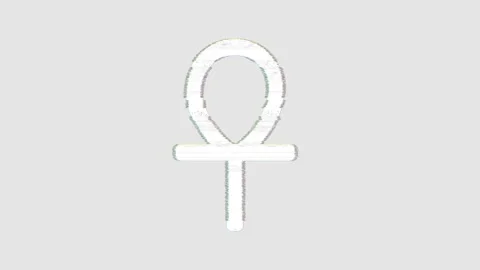 Icon ankh is distorted. Glitch. Noise, chromatic aberration, geometric 動画素材 301596224