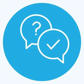 Icon Answer. suitable for Feedback symbol. Blue Eyes Style. simple design edi Stock Illustration