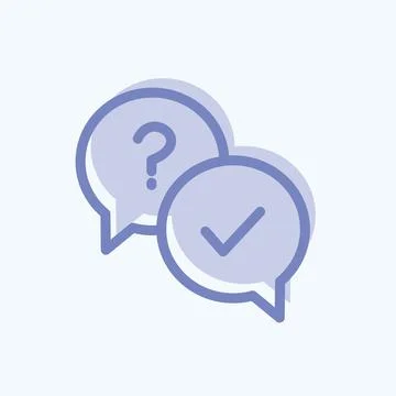 Icon Answer. suitable for Feedback symbol. two tone style. simple design edit Stock Illustration