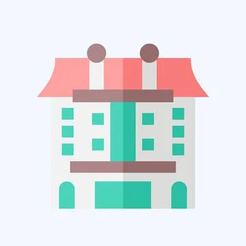 Icon Apartment. related to Accommodations symbol. flat style. simple design.. Stock Illustration