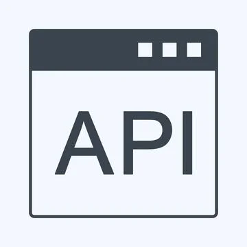 Icon API. suitable for Programming symbol. glyph style. simple design editabl Stock Illustration