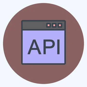 Icon API. suitable for Programming symbol. color mate style. simple design ed 库存插图