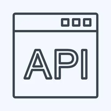 Icon API. suitable for Programming symbol. line style. simple design editable 库存插图