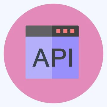 Icon API. suitable for Programming symbol. flat style. simple design editable 库存插图