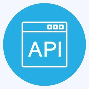 Icon API. suitable for Programming symbol. blue eyes style. simple design edi Stockillustratie