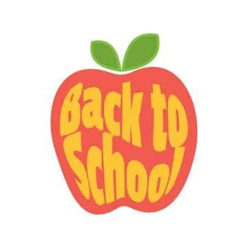 Icon. Apple, Back to School. Stock Illustration