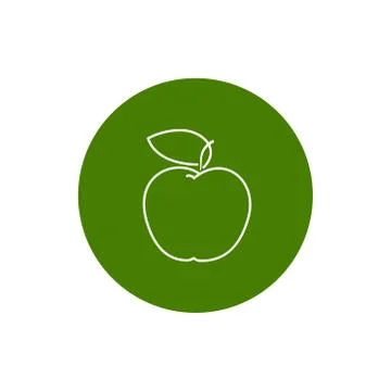 Icon Apple in the Contours Stock Illustration