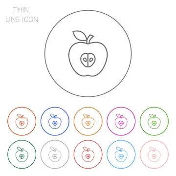 Icon of apple half Illustrazione stock