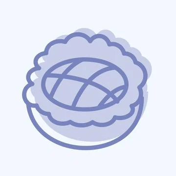 Icon Apple Pie. suitable for Bakery symbol. two tone style. simple design edi Stock Illustration