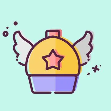 Icon Arale Hat. related to Hat symbol. MBE style. simple design editable. s.. Stock Illustration