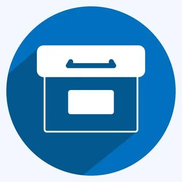 Icon Archive. suitable for Web Interface symbol. long shadow style. simple de Stock Illustration