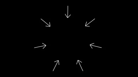 Icon arrow animation, many arrows pointing center. Stock Footage 341628842