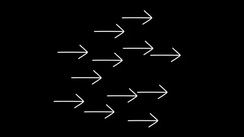 Icon arrow animation, many arrows pointing right. Stock Footage 341628845