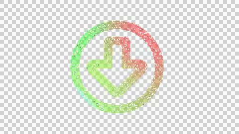 Icon arrow circle down is made up of LED square shapes. There are bright diodes Illustrazione stock