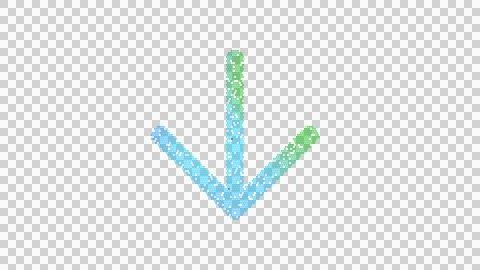 Icon arrow down is made up of LED square shapes. There are bright diodes and Illustrazione stock