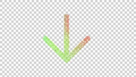 Icon arrow down is made up of LED square shapes. There are bright diodes and Illustrazione stock
