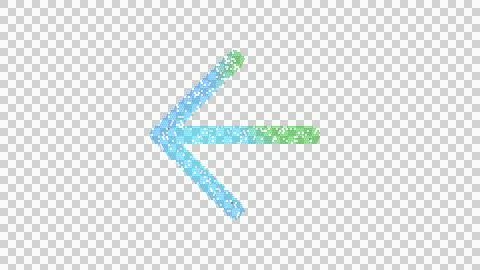 Icon arrow left is made up of LED square shapes. There are bright diodes and Illustrazione stock