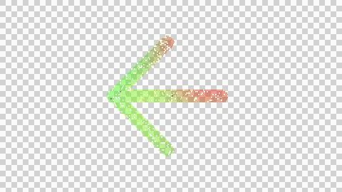 Icon arrow left is made up of LED square shapes. There are bright diodes and Illustrazione stock