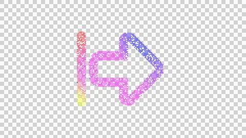 Icon arrow from left is made up of LED square shapes. There are bright diodes Illustrazione stock