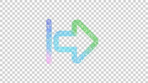 Icon arrow from left is made up of LED square shapes. There are bright diodes Illustrazione stock
